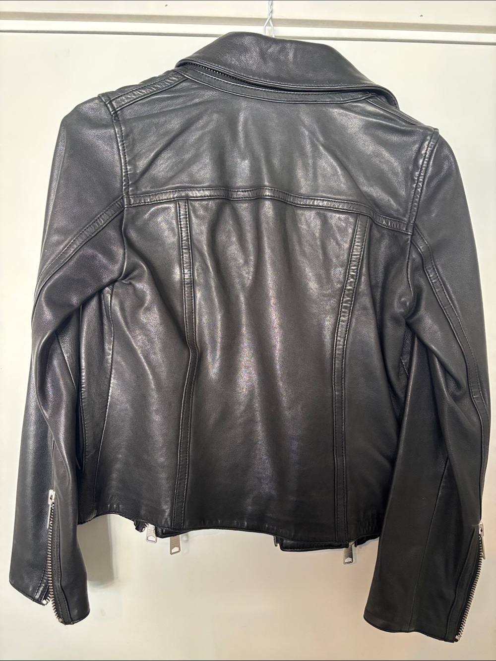 Black Leather Moto Jacket - Brand: all saints - Picture 4 of 4